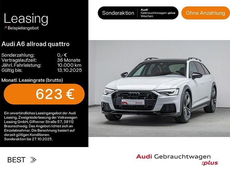Gletscherweiß metallic Gebraucht 2024 Audi A6 Allroad Sport Kombi | 63.449 € (Etwas zu teuer) - Bild 1/4