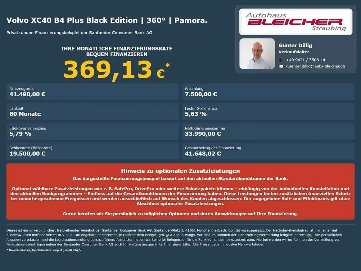 Gebraucht Volvo XC40 Plus 197 PS (144 kW) 2025 Onyx black / metallic SUV