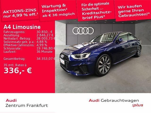 Gebraucht Audi A4 S-Line 204 PS (150 kW) 2022 Blau Limousine