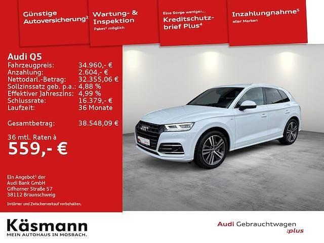 Gletscherweiß metallic Gebraucht 2019 Audi Q5 Ambiente SUV | 33.880 € (Guter Preis) - Bild 1/3