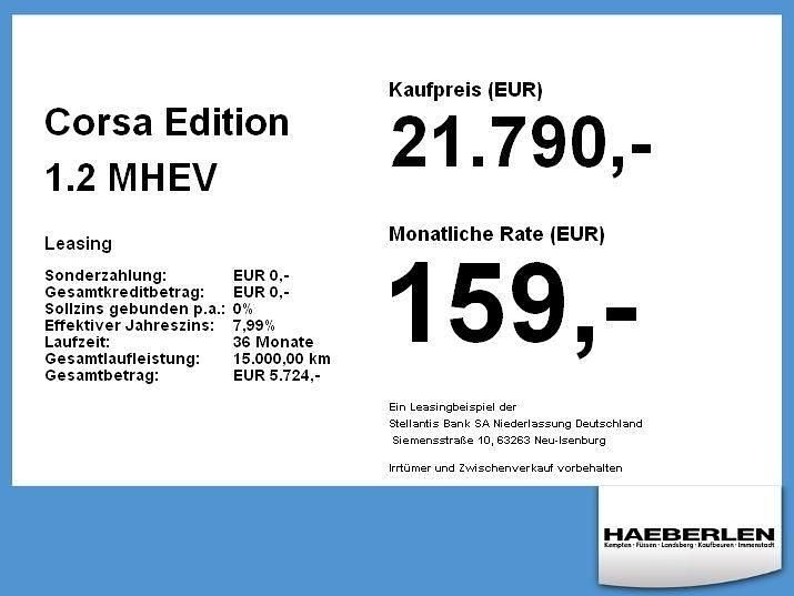 Neu Opel Corsa Edition 110 PS (80 kW) 2025 Karbon schwarz Kleinwagen