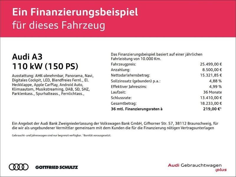 Gebraucht Audi A3 S-Line 150 PS (110 kW) 2022 Schwarz Limousine