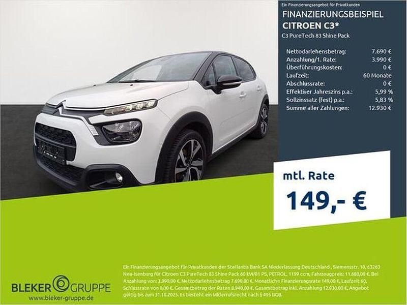 Polar weiß Gebraucht 2022 Citroën C3 PureTech Kleinwagen | 10.980 € (Guter Preis) - Bild 1/3