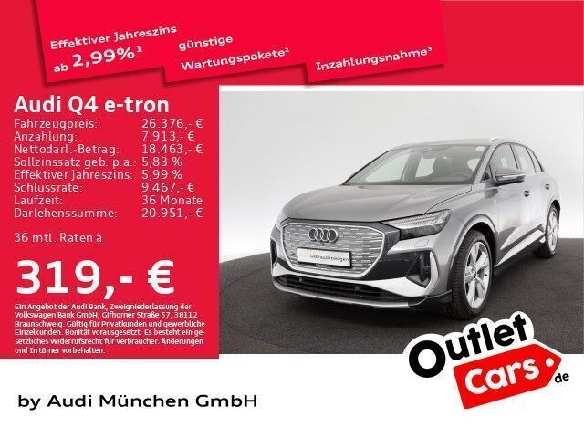 Taifungrau metallic Gebraucht 2021 Audi Q4 e-tron Ambiente SUV | 26.376 € (Fairer Preis) - Bild 1/1