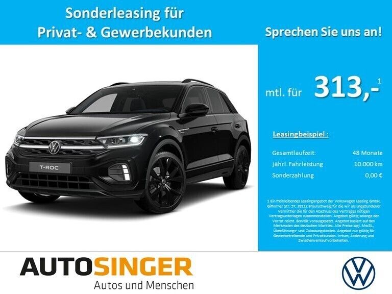 Schwarz Gebraucht 2022 VW T-Roc R-line SUV | 49.480 € - Bild 1/4