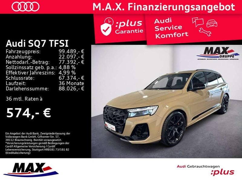 Sakhirgold metallic Gebraucht 2024 Audi SQ7 Ambiente SUV | 99.489 € (Teuer) - Bild 1/3