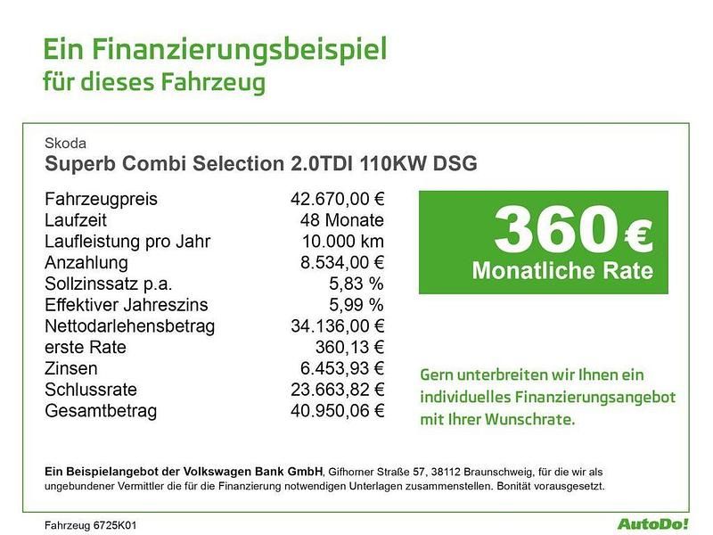 Gebraucht Skoda Superb Selection 150 PS (110 kW) 2025 Weiß Kombi