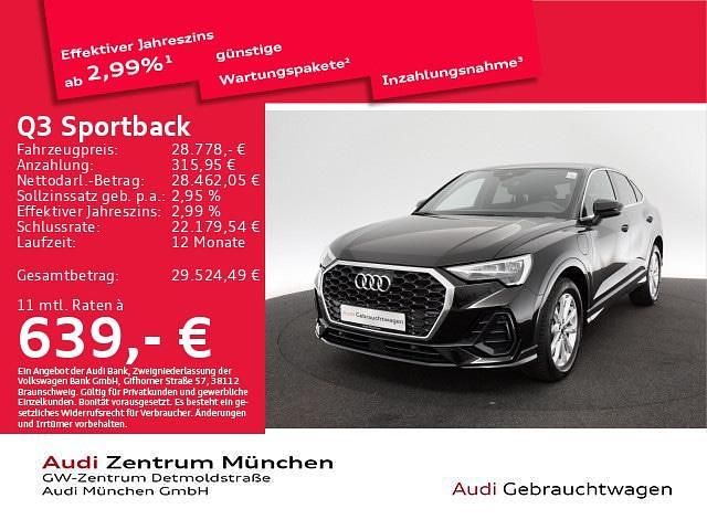 Mythosschwarz metallic Gebraucht 2022 Audi Q3 Sportback SUV | 28.778 € (Superpreis) - Bild 1/2