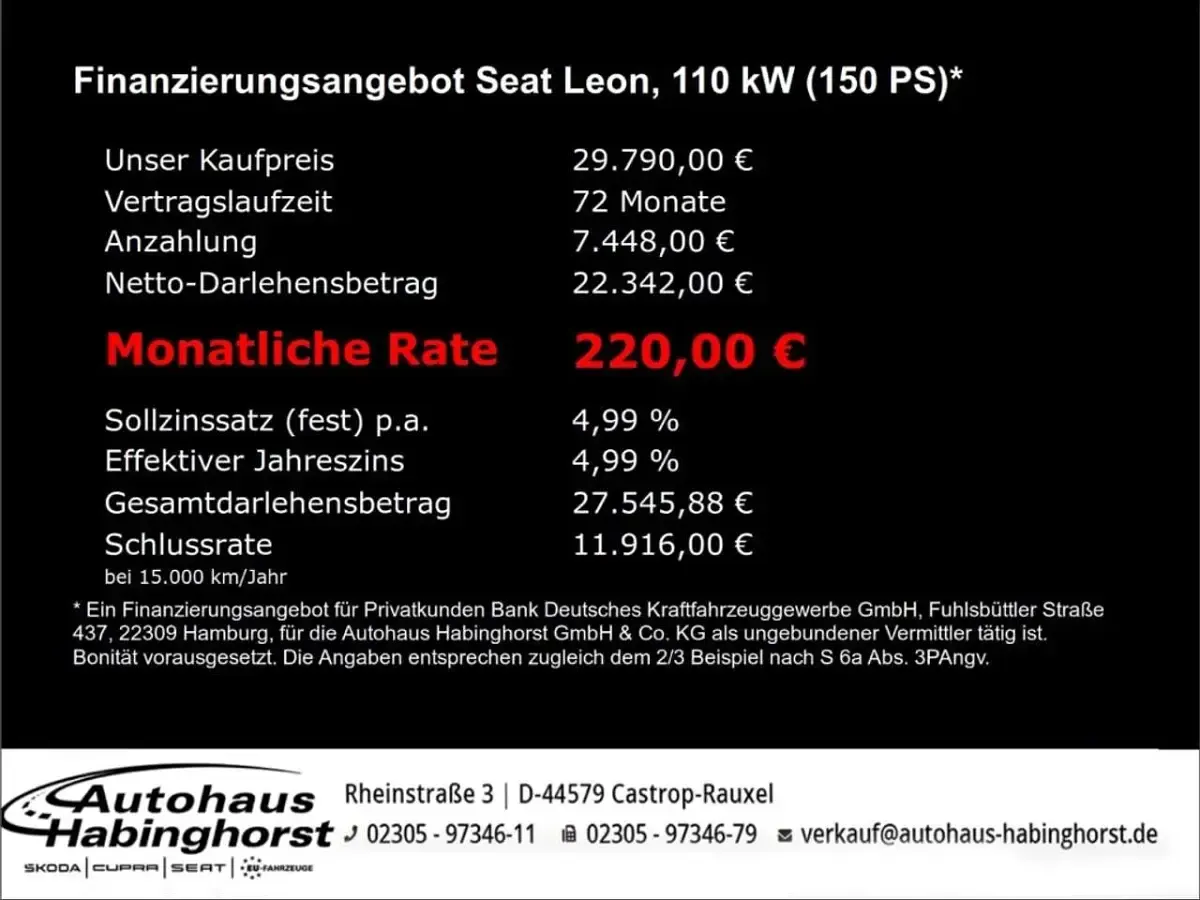 Neu Seat Leon ST Black Edition 150 PS (110 kW) 2025 Grau Kombi