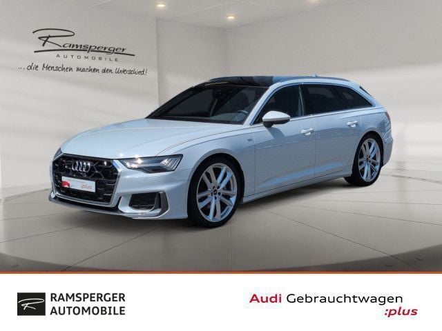 Weiß (gletscherweiß metallic) Gebraucht 2023 Audi A6 Design Kombi | 49.880 € (Fairer Preis) - Bild 1/4