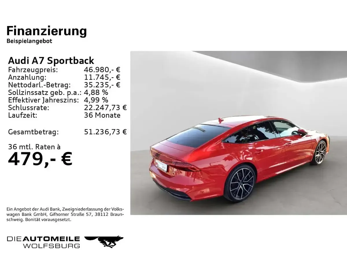 Gebraucht Audi A7 Sport 265 PS (194 kW) 2023 Tangorot metallic Limousine