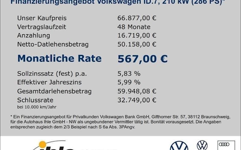 Neu VW ID.7 Pro 210 kW (286 PS) 2025 Blau Kombi