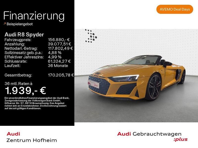 Gelb Gebraucht 2021 Audi R8 Spyder Performance Cabrio | 156.880 € (Guter Preis) - Bild 1/4