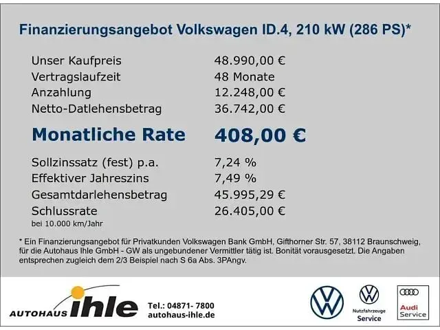 Gebraucht VW ID.4 Pro 210 kW (286 PS) 2024 Blau SUV