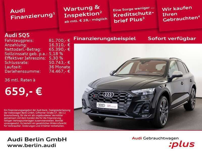 Mythosschwarz metallic Gebraucht 2024 Audi SQ5 Ambiente SUV | 86.490 € - Bild 1/3