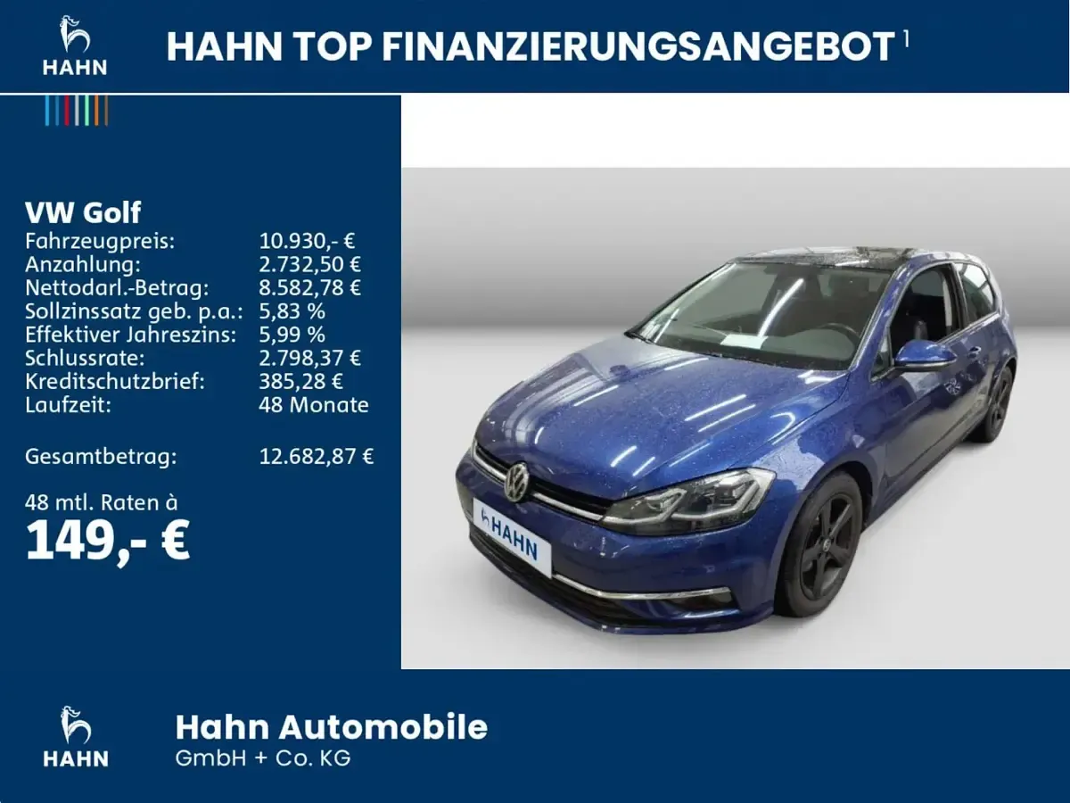 Usata VW Golf VII Join 116 CV (85 kW) 2018 Blu Berlina