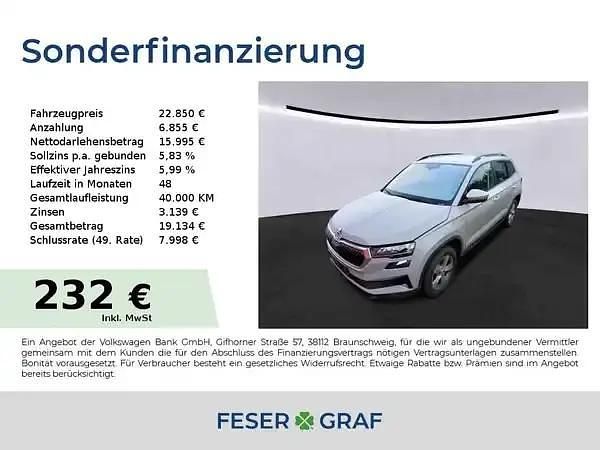 Stahlgrau Gebraucht 2022 Skoda Karoq Ambition SUV | 22.850 € (Fairer Preis) - Bild 1/3