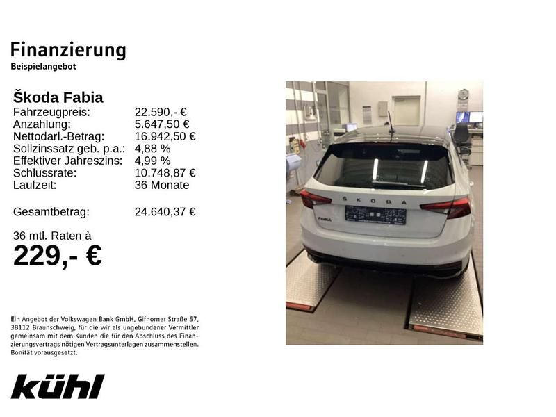 Gebraucht Skoda Fabia Monte Carlo 150 PS (110 kW) 2023 Moonweiss metallic Limousine