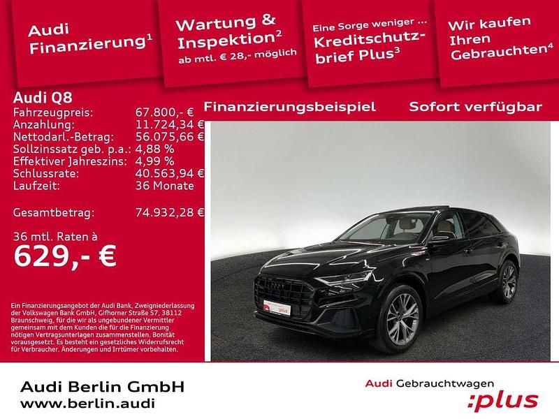 Mythosschwarz metallic Gebraucht 2022 Audi Q8 Ambiente SUV | 67.800 € (Fairer Preis) - Bild 1/3