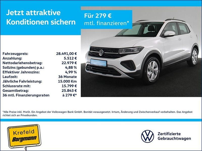 Weiss / pure white Gebraucht 2025 VW T-Cross Life SUV | 28.491 € (Fairer Preis) - Bild 1/4