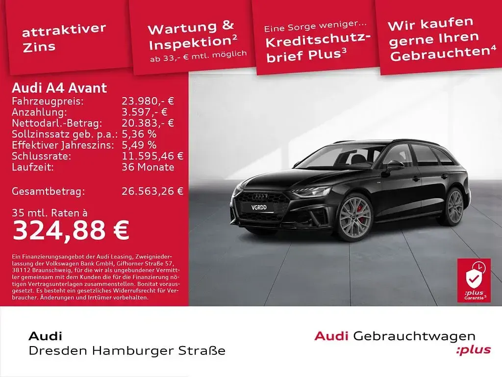 Gebraucht Audi A4 Ambiente 204 PS (150 kW) 2022 Mythosschwarz metallic Kombi