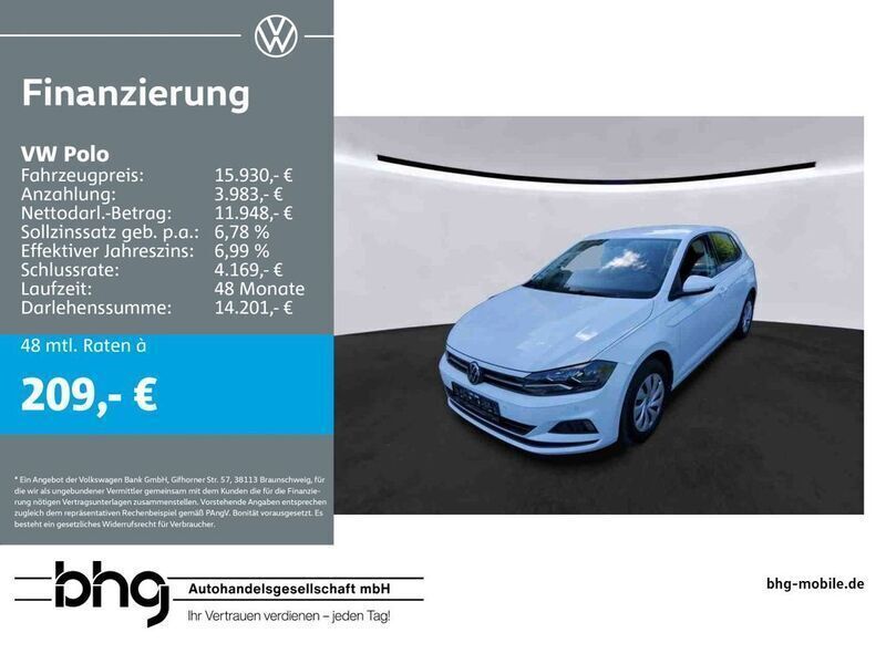 Pure white Gebraucht 2021 VW Polo Comfortline Limousine | 15.930 € (Fairer Preis) - Bild 1/4