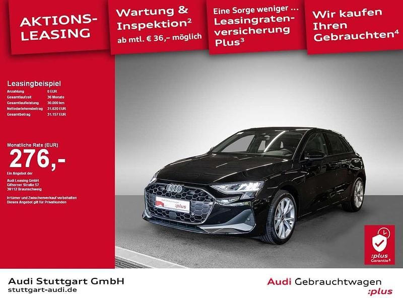 Mythosschwarz metallic Gebraucht 2024 Audi A3 Sportback Advanced Plus Limousine | 31.620 € (Fairer Preis) - Bild 1/2