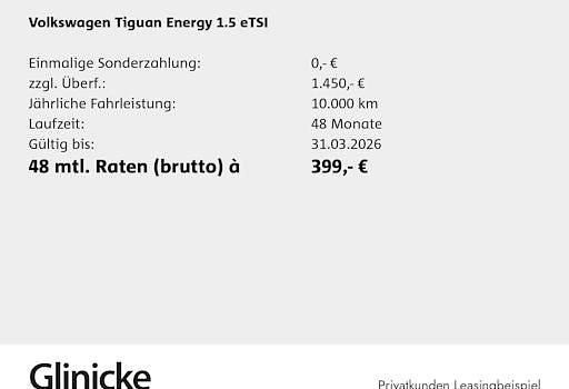 Neu VW Tiguan 131 PS (96 kW) 2025 Schwarz SUV