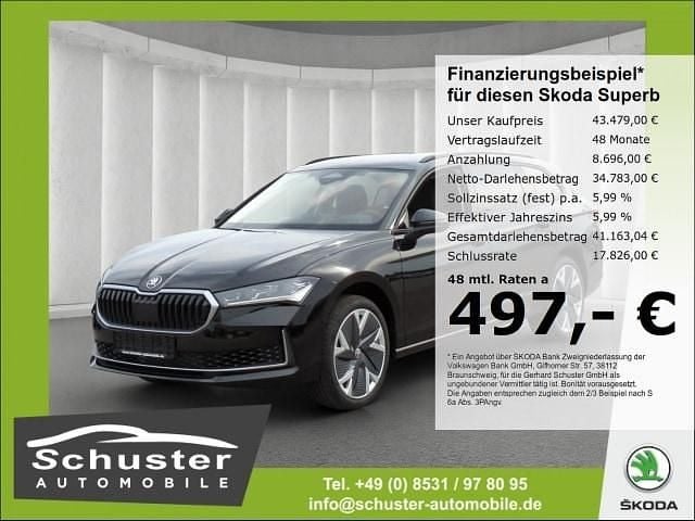 Onyxschwarz metallic Gebraucht 2024 Skoda Superb Selection Kombi | 43.479 € (Fairer Preis) - Bild 1/4