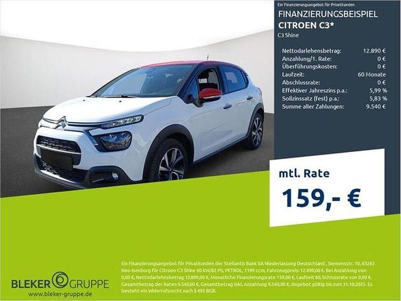 Weiß Gebraucht 2023 Citroën C3 Shine Kleinwagen | 12.280 € (Fairer Preis) - Bild 1/3