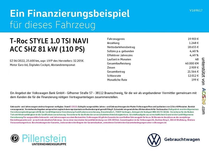 Gebraucht VW T-Roc Style 110 PS (80 kW) 2022 Blau SUV