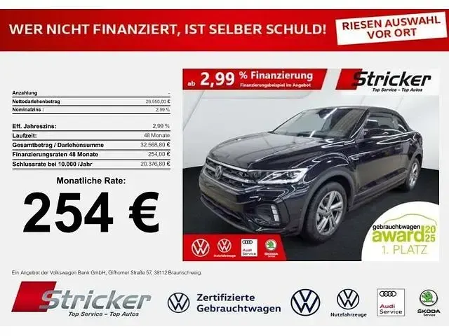 Gebraucht VW T-Roc Cabriolet R-line 150 PS (110 kW) 2025 Cabrio