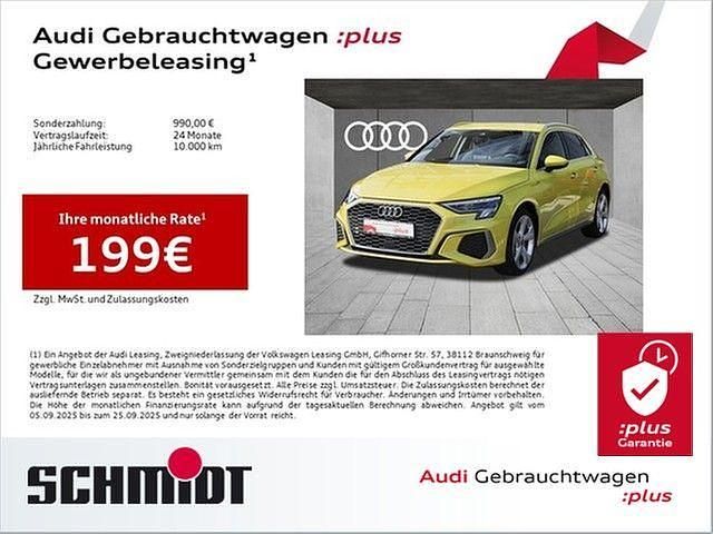 Pythongelb metallic Gebraucht 2024 Audi A3 Sportback e-tron S-Line Limousine | 34.940 € (Etwas zu teuer) - Bild 1/3