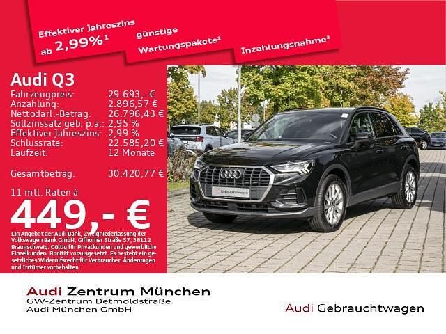 Mythosschwarz metallic Gebraucht 2022 Audi Q3 S-Line SUV | 29.693 € (Superpreis) - Bild 1/3