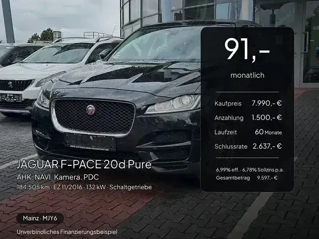 Gebraucht Jaguar F-Pace Pure 251 PS (184 kW) 2016 Schwarz SUV