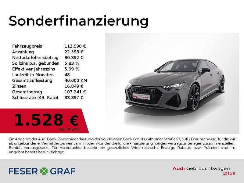 Grau Gebraucht 2024 Audi RS7 Sportback Ambiente Kleinwagen | 112.990 € (Guter Preis) - Bild 1/4