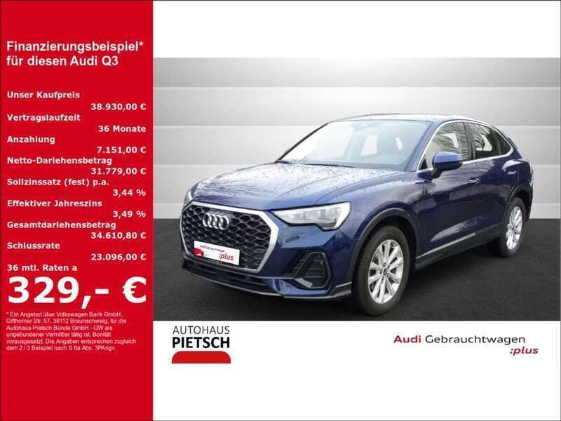 Blau Gebraucht 2023 Audi Q3 Sportback Basis SUV | 38.930 € (Fairer Preis) - Bild 1/2
