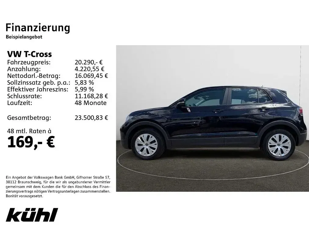 Gebraucht VW T-Cross Basis 95 PS (69 kW) 2024 Schwarz SUV