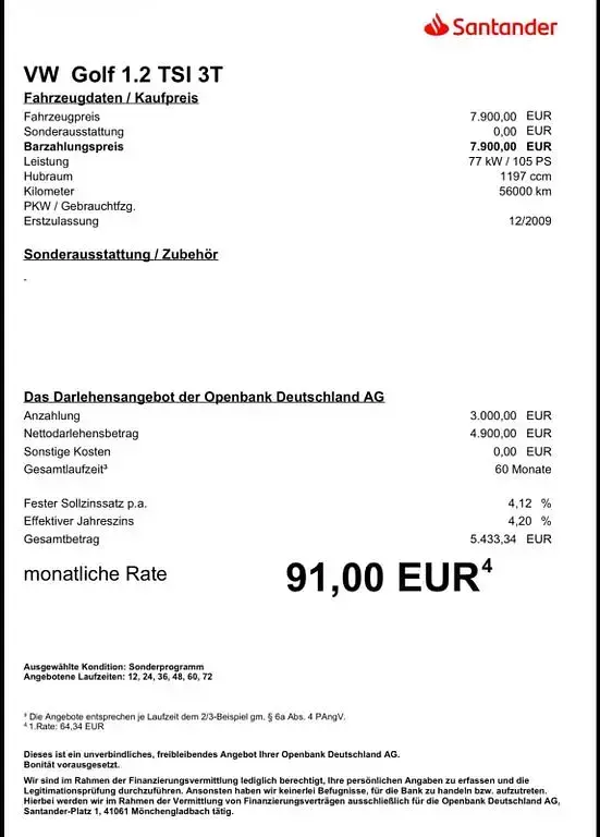 Gebraucht VW Golf VI 80 PS (58 kW) 2009 Silber Kleinwagen