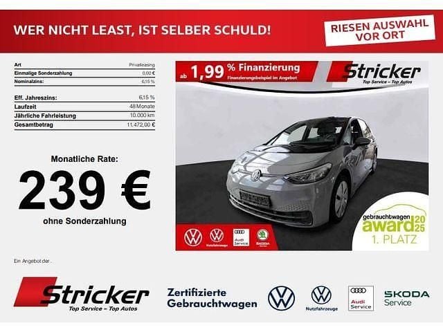 Gebraucht VW ID.3 Pure 110 kW (150 PS) 2022 Mondsteingrau schwarz Kleinwagen