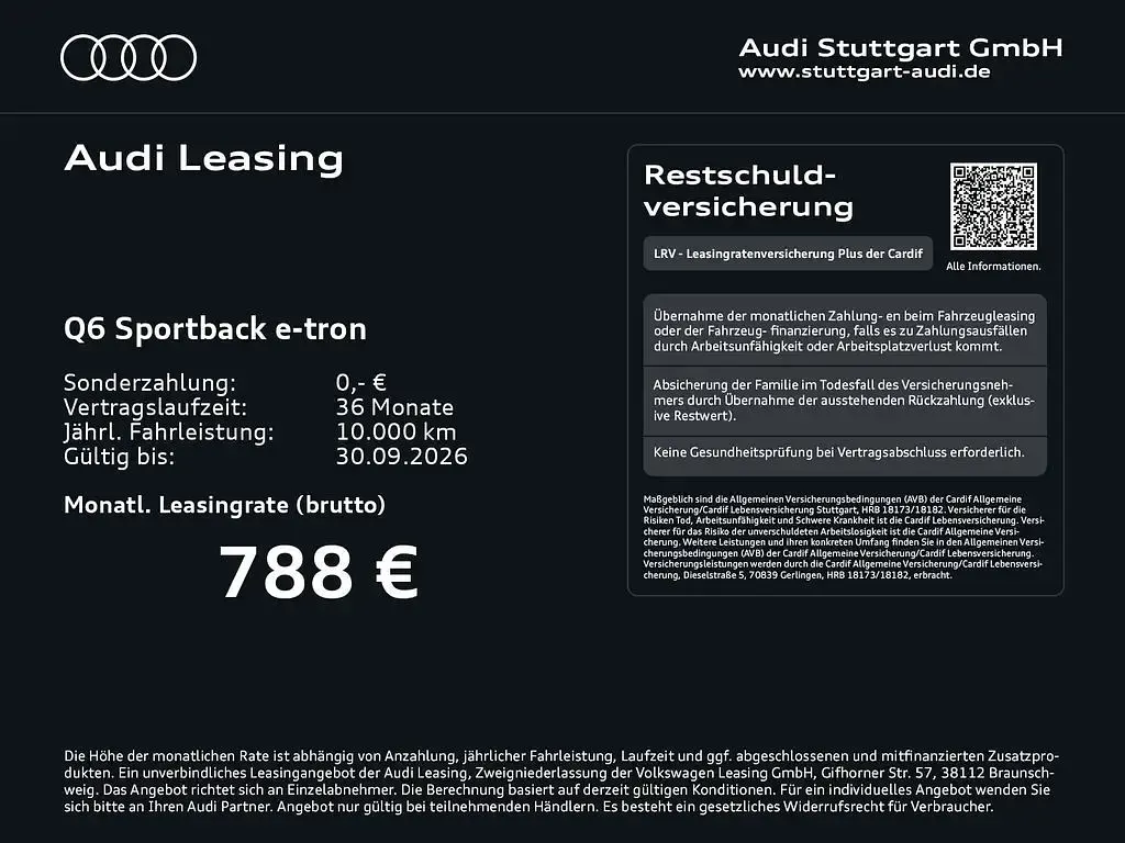Gebraucht Audi Q6 Sportback e-tron S-Line 225 kW (306 PS) 2025 Ascariblau metallic SUV