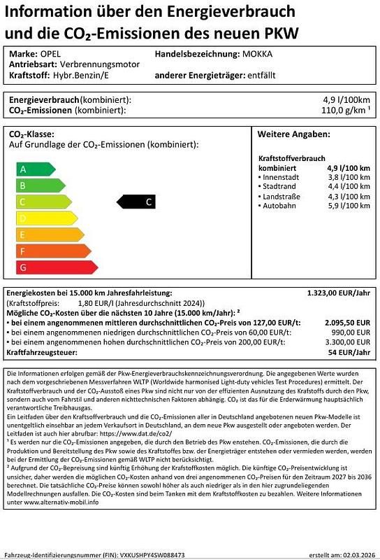 Neu Opel Mokka Ultimate 136 PS (100 kW) 2026 Grün SUV