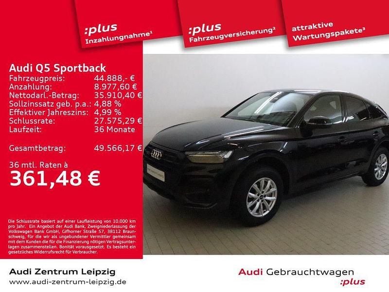 Mythosschwarz metallic Gebraucht 2023 Audi Q5 Sportback Advanced SUV | 44.888 € (Fairer Preis) - Bild 1/3