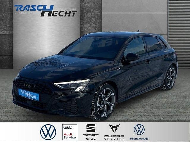 Mythosschwarz metallic Gebraucht 2024 Audi A3 S-Line Limousine | 31.430 € (Superpreis) - Bild 1/4
