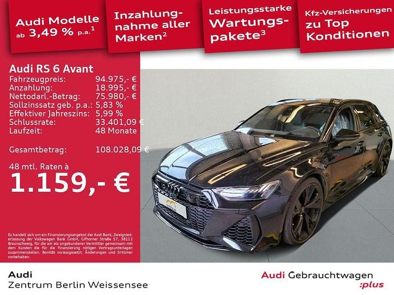 Gebraucht Audi RS6 Ambiente 600 PS (441 kW) 2022 Mythosschwarz metallic Kombi
