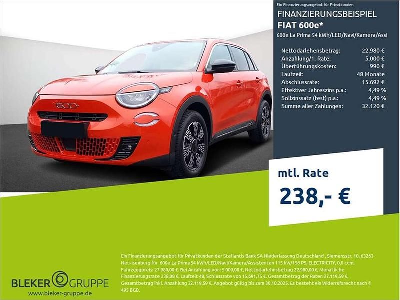 Orange sun of ital Gebraucht 2023 Fiat 600 La Prima SUV | 27.980 € (Fairer Preis) - Bild 1/3