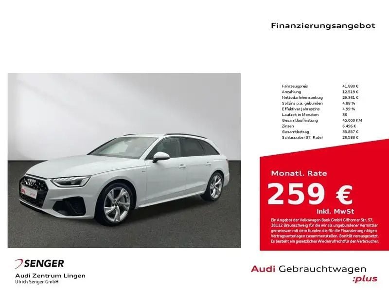 Weiß Gebraucht 2023 Audi A4 S-Line Kombi | 41.880 € (Fairer Preis) - Bild 1/1