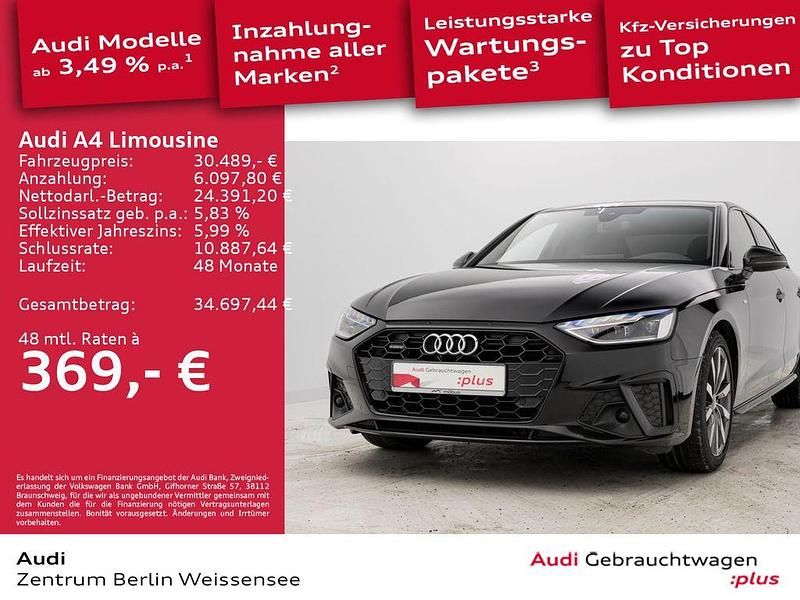 Gebraucht Audi A4 S-Line 204 PS (150 kW) 2023 Mythosschwarz metallic Limousine