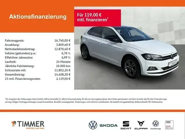 Usata VW Polo United 110 CV (80 kW) 2021 Bianco Utilitaria