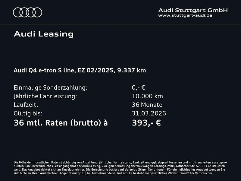 Gebraucht Audi Q4 e-tron Sport 125 kW (170 PS) 2025 Mythosschwarz metallic SUV